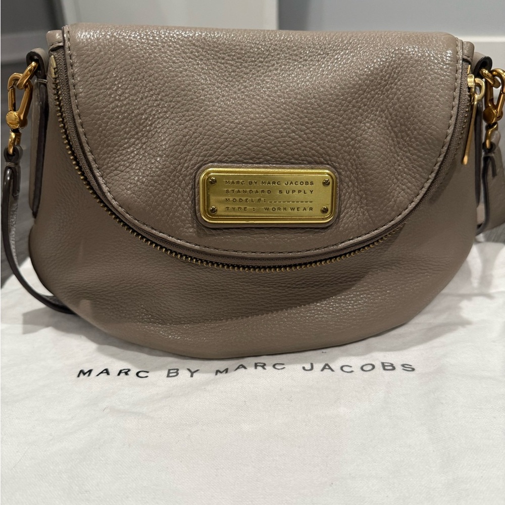 Marc by Marc Jacobs Taupe Leather Crossbody Bag